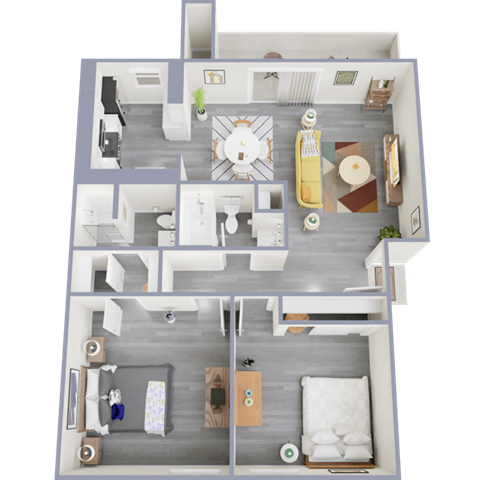 a floor plan of a 3 bedroom apartment